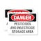 Signmission Pesticides And Insecticide Storage Area Danger Sign, Vinyl Decal, 14in W x 10in L, 2PK OS-2PACK-DS-D-1014-L-1978 - alternate 1